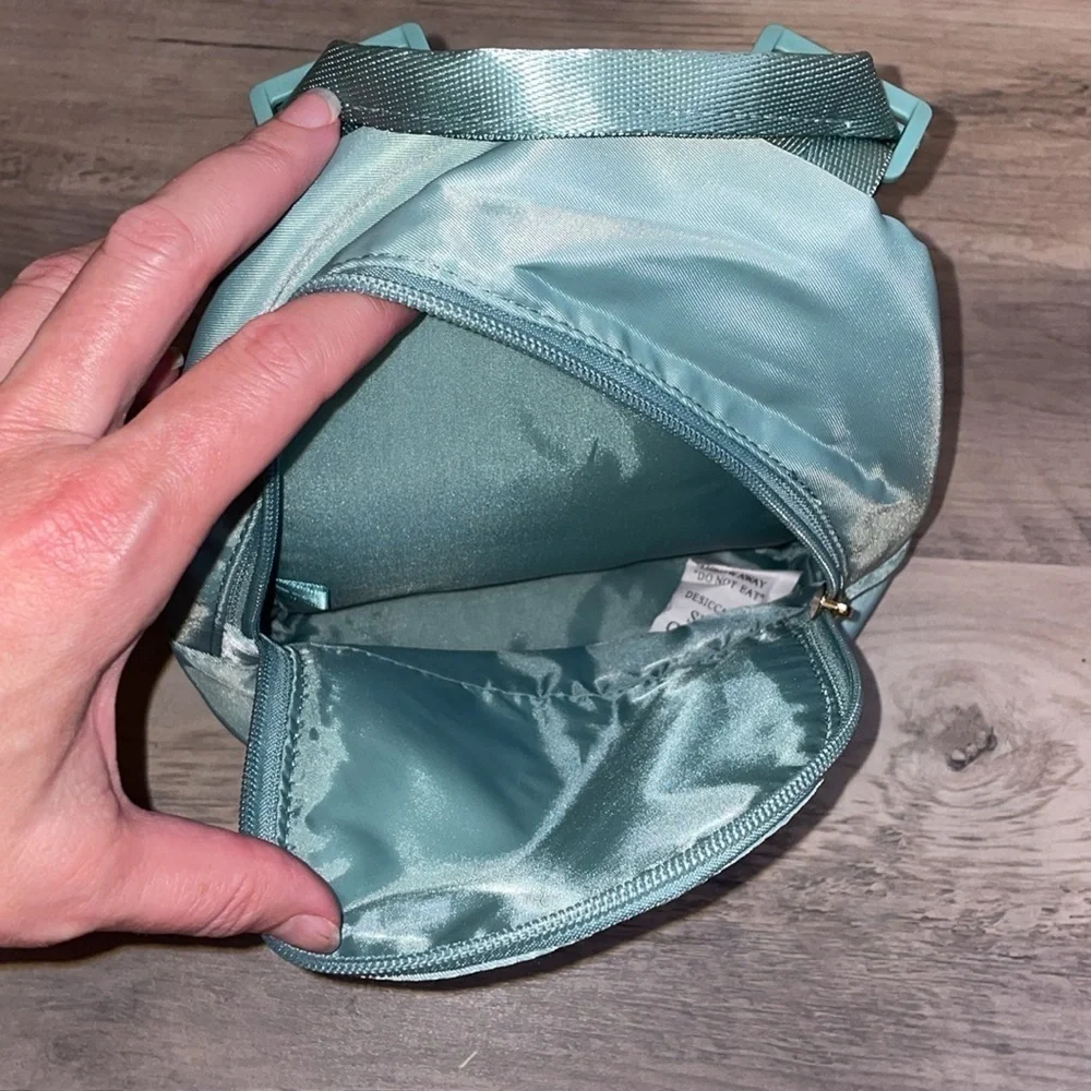 Biossance women’s mini backpack purse bag green light travel Athlesiure nwot